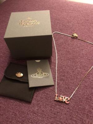 viviennewestwood LOVEネックレス Vivienne Westwood Orb Love Necklace Silver Pink Color Unused From