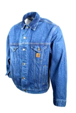 Vintage CARHARTT Trucker Size Large Regular Medium Wash Classic Men's Jacket