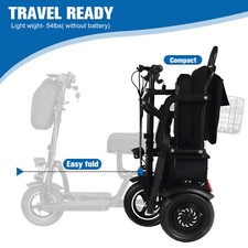 Foldable 3 Wheel Mobility Scooter w Lithium Battery for 300lb,700W,20Miles