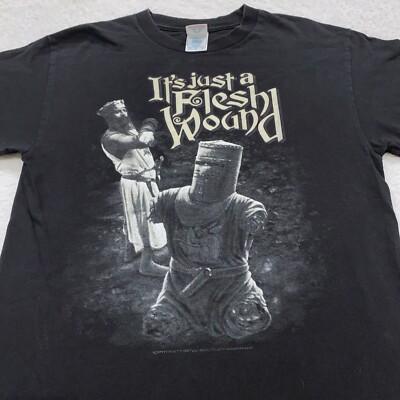 vintage 2005 MONTY PYTHON IT'S JUST A FLESH WOUND T-Shirt MEDIUM comedy