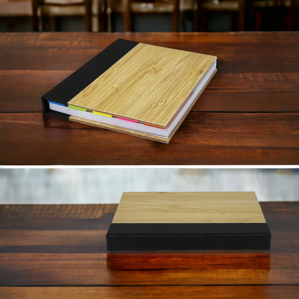 6er Set Haftnotizbuch Mini Bambus Haftnotitz Klebezettel Spender Block Post It - Bild 4 von 4