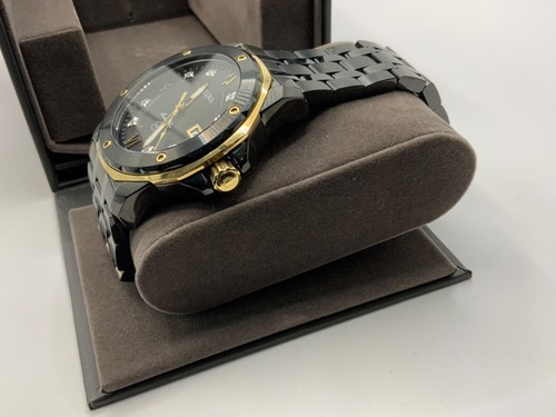 Bulova Marine Star Diamant Herren schwarz IP Armbanduhr UVP £379,00 - Bild 6 von 14