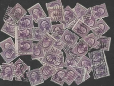 Postage Stamps For Crafting: 1930s 3c George Washington; Purple; 50 Pieces