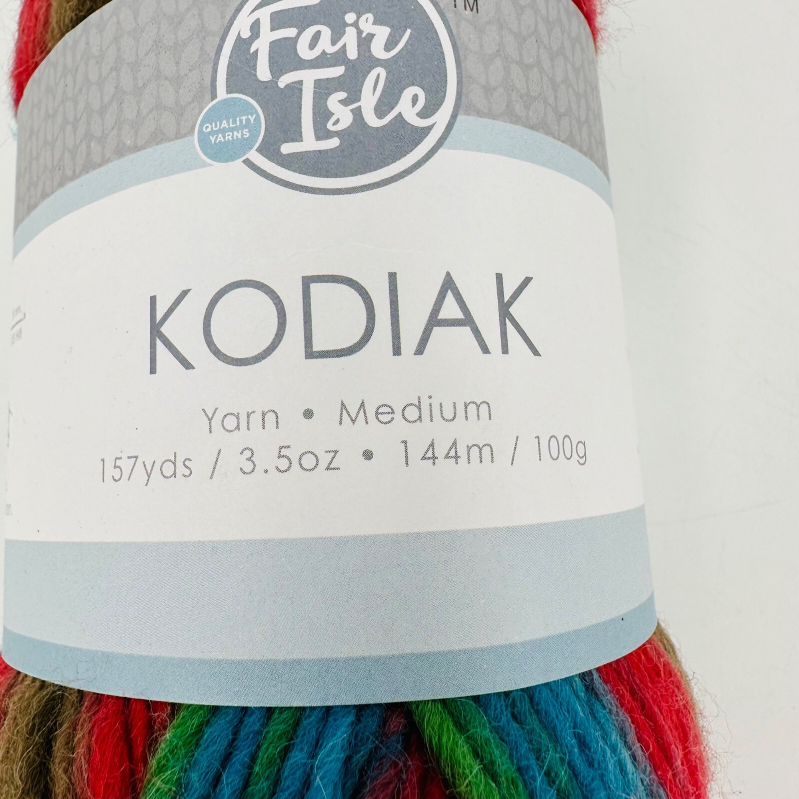Fair Isle Kodiak 100 Superwash Wool Yarn medium PRAIRIE Blue Red Green
