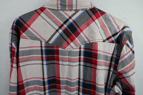 True Religion Men's Western Pearl Snap Buttons Plaid Long Sleeve Shirt Sz XL - Picture 7 of 9