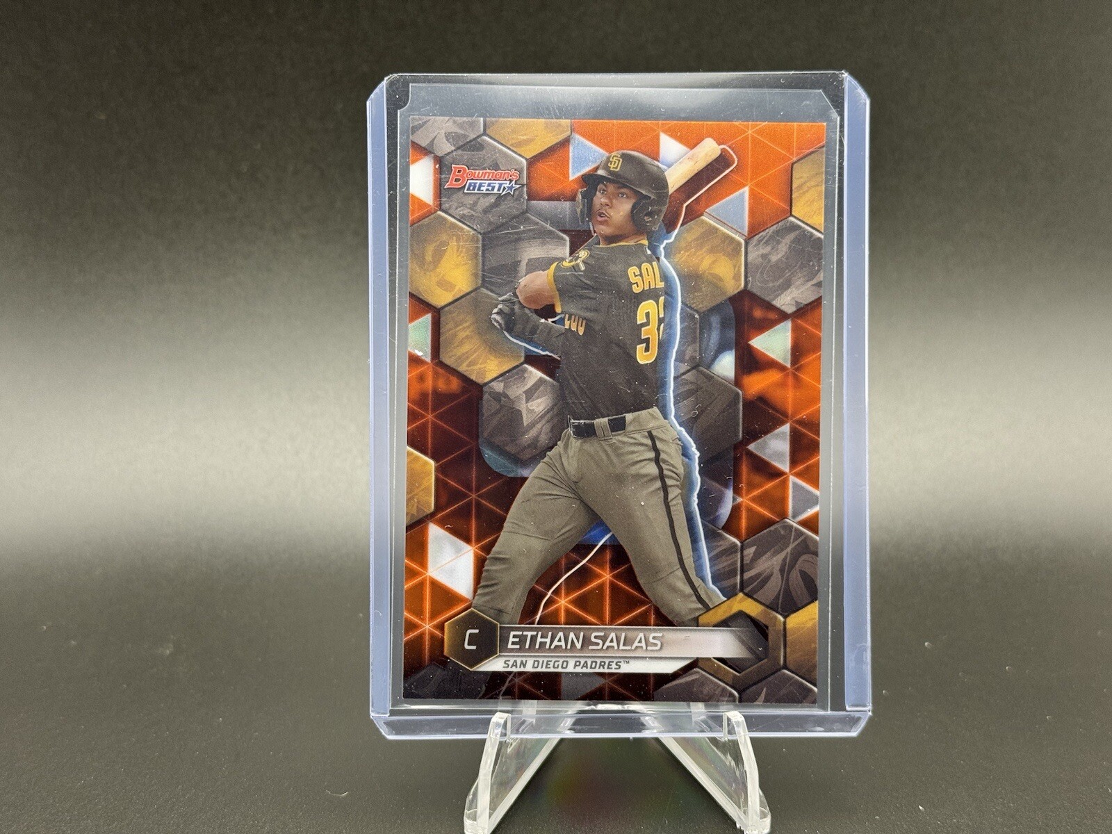 2023 BOWMAN'S BEST ORANGE REFRACTOR #TP-26 SAN DIEGO PADRES - ETHAN SALAS 02/25