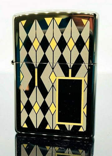 Zippo Feuerzeug Balck Print Muster mit Gravurfläche Zippo Sturmfeuerzeug - Bild 1 von 7