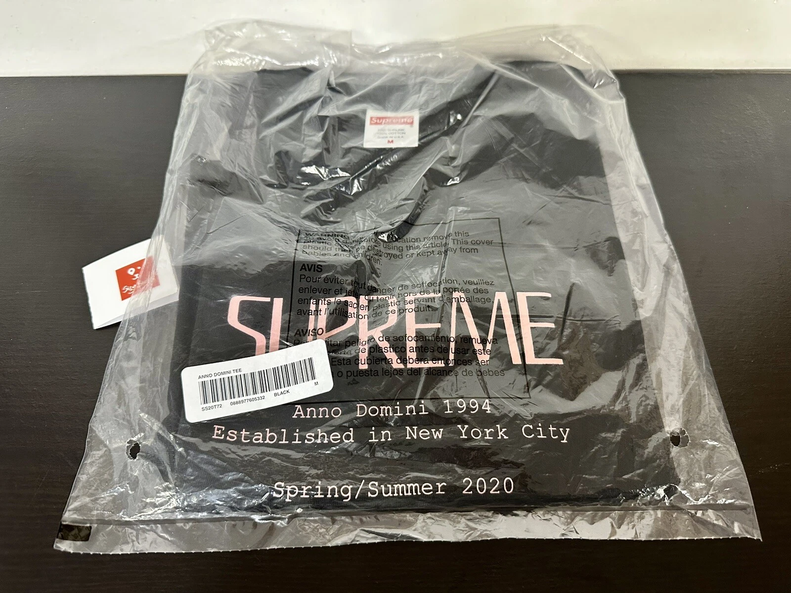 Tee shirt Supreme Anno Domini couleur noir taille M SS20