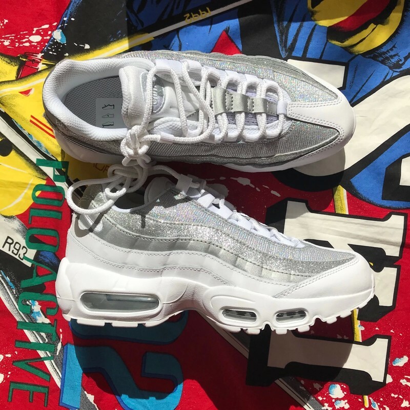 Size 7 - Nike Air Max 95 White Metallic Silver for sale online | eBay