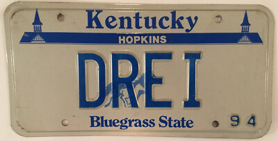 Vanity DREI NUMBER THREE GERMAN license plate Dreima Hopkins Amish Mennonite KY