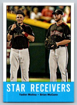 2012 Topps Heritage #306 Star Receivers (Yadier Molina / Brian McCann)