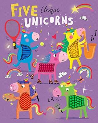 Five Unique Unicorns - Silicone Touch and Feel Board Book - Counting - VERY GOOD