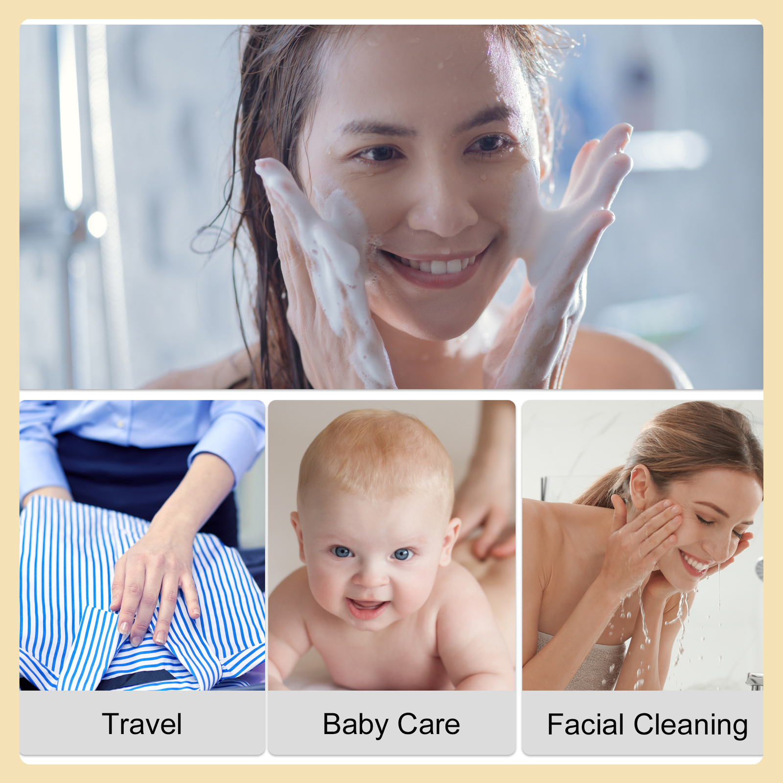 50Pcs Disposable Face Towel Tissue Set Wet and Dry Dual-use White 7.87''x7.87''