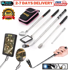 Telescoping Magnetic Pickup Tool Kit + Flashlight Inspection Mirror Metal Finder