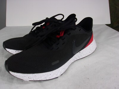 Nike Revolution Running/Athletic BLACK/RED BQ3204-003 Mens Shoe Size  EUC!