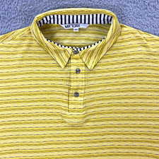 Mr Turk Polo Shirt Mens XL Knit Cotton Striped Cropped Resort Vacation Retro