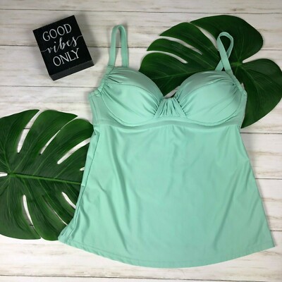 NWT J. CREW D-CUP RUCHED FRENCH SWING TANKINI TOP  swim b5926 $60 sz XS mint SMI