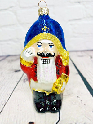Vtg Blown Glass Nutcracker Prince Ornament Poland Komozja Polonaise Kurk Alder