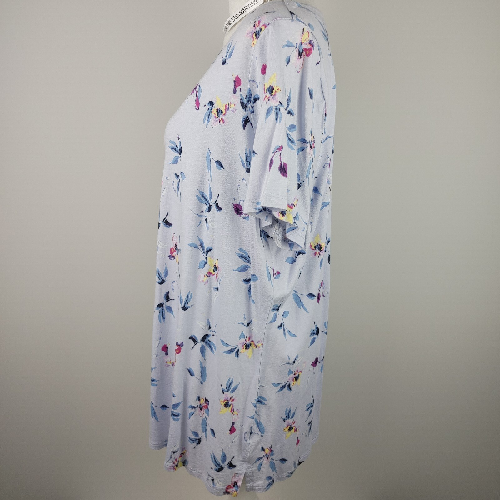 Lane Bryant Solid Square Neck Light Blue  Floral … - image 5