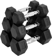 60LB-110LB Hex Dumbbells Set, Rubber Coated Hex Dumbbell Weights