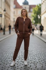 New Matching Set Cotton Tracksuit Casual Winter Fall Wear Sweatsuit For women