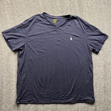 Polo Ralph Lauren T Shirt Mens XXL Navy Blue V-Neck Short Sleeve Pony Logo