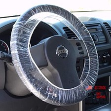 Steering Wheel Protector Clear Plastic Cover Disposable Pack of 100 Universal