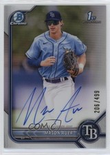 2022 Bowman Chrome Prospect Auto Refractor 206/499 Mason Auer #CPA-MA Auto 0rd2