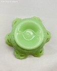 Fenton Basketweave Lattice Ruffle Bowl Lime Green Uranium Custard Glass 5" — photo 10