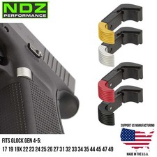 NDZ Glock Gen 17 19 45 4/5 Extended Hybrid Magazine Release Polymer Aluminum