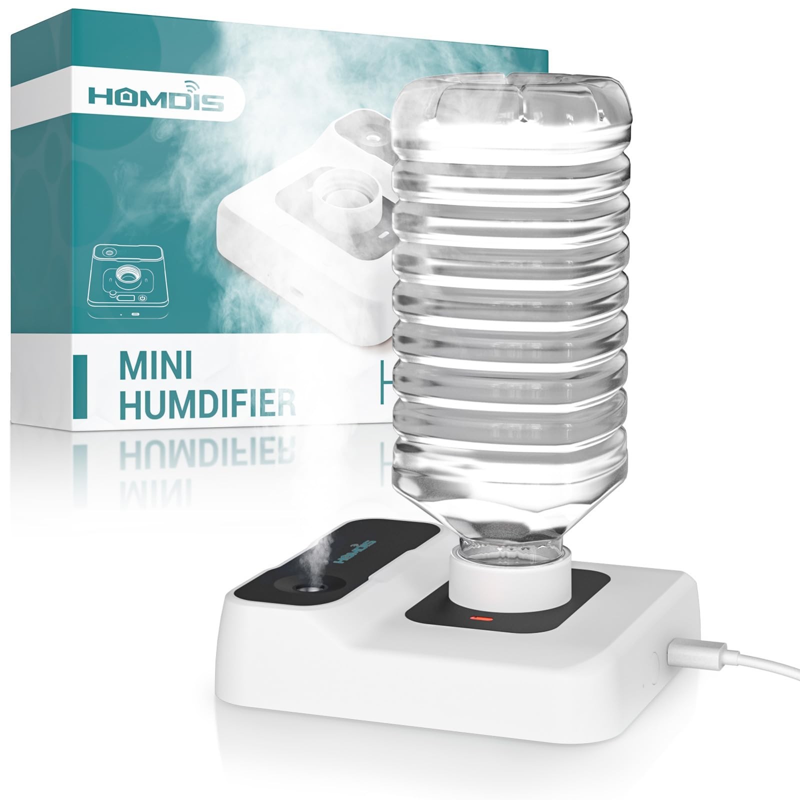 HOMDIS Portable Humidifiers for Travel, Small Mini Humidifier with Auto Shut-...