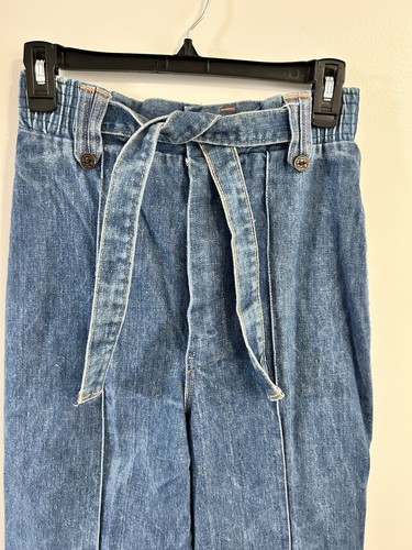 Vintage 70s ultra high waisted flare bellbottom denim jeans 26” 26x32 - Picture 3 of 8