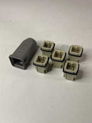 x5 HARTING Male 4-Pin Rectangular Plug Inserts 09200032611 w x1 Connector Sleeve