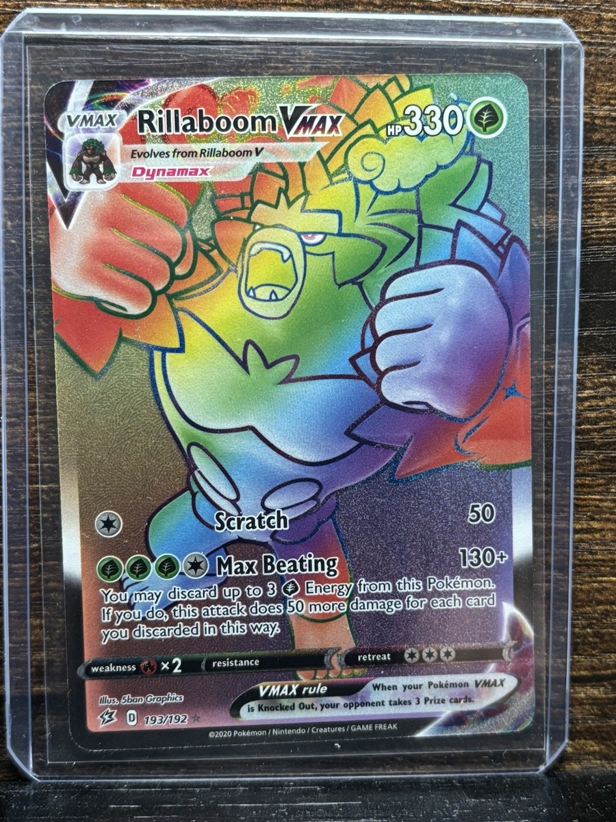 Rillaboom VMAX (Secret) 193/192 Swsh02: Rebel Clash Holo Rillaboom VMAX (Secret) 193/192 Swsh02: Rebel Clash Holo