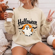 Halloween Ghost Sweatshirt Spooky Season Fall Autumn