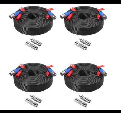 ZOSI 4-Pack 33ft (10M+4x RCA adaptersBNC Video Power Cables for CCTV DVR System
