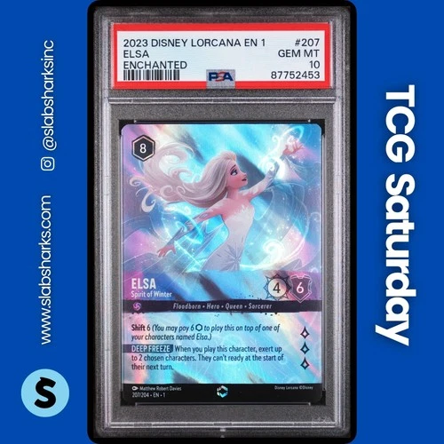 2023 DISNEY LORCANA EN 1 #207/204 ELSA SPIRIT OF WINTER ENCHANTED PSA 10