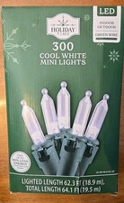 Indoor/Outdoor 300-Count LED Mini Christmas String Lights, Cool White, 62.3', by