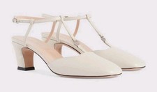 New GUCCI Mystic Leather Petite Slingback GG Heels 723446 EU 38.5, US 8.5 $1,050