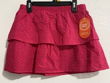 Wonder Nation Girls Tiered Cotton Eyelet Skirt Pink sz Large 10-12 NWT