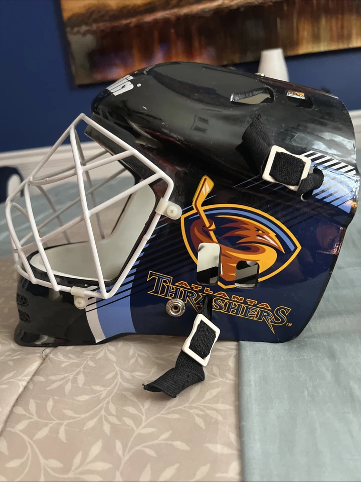 Máscara de portero ATL Thrashers de colección GFM1000 Franklin Sport Street Hockey NHL tamaño completo Foto 2 de 4