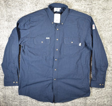 Tyndale FR Flame Resistant Blue Button Up Long Sleeve Work Shirt Men's XL NWT