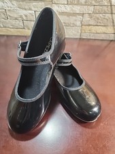Capezio 3800 Mary Jane Black Patent "TeleTone Tap" Shoes 6.5W Women's/Girls