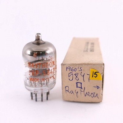 1 X 5847 RAYTHEON-ROHR. 1960er ART. SCHWARZE PLATTEN. RECHTECKIGER GETTER....