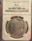 1902-O Morgan Silver Dollar NGC MS62