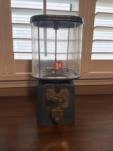 Vintage Acorn 1¢ All Purpose Vendor Penny Gumball Machine NO KEY