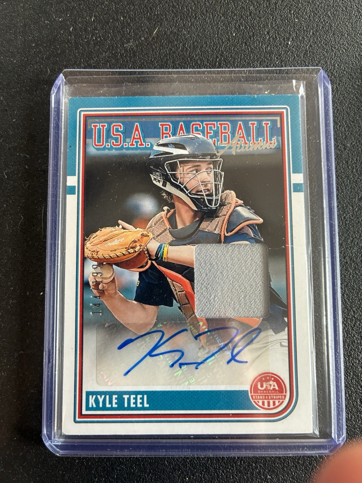 Kyle Teel 2024 Panini USA Baseball Stars & Stripes Alumni Jersey Auto 144/199