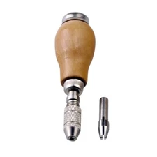 Jeweler Pin Vise with Comfortable Wooden Handle and Chuck for Precision Work