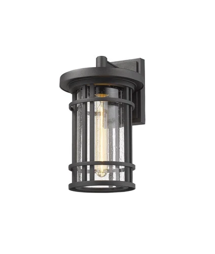 Z-Lite 570M Black Jordan Single Light 14"H Outdoor Wall Sconce - Picture 2 of 4