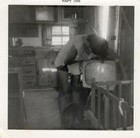 "Mom" Woman In Underwear Working On Broken TV Kitchen 1958 Photo Snapshot Vtg — photo 1